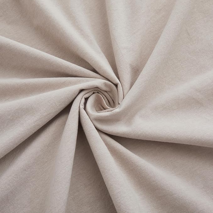 LOVQUE 100% Washed Cotton Duvet Cover Set King Size, Linen Like Natural Bedding - Image 6