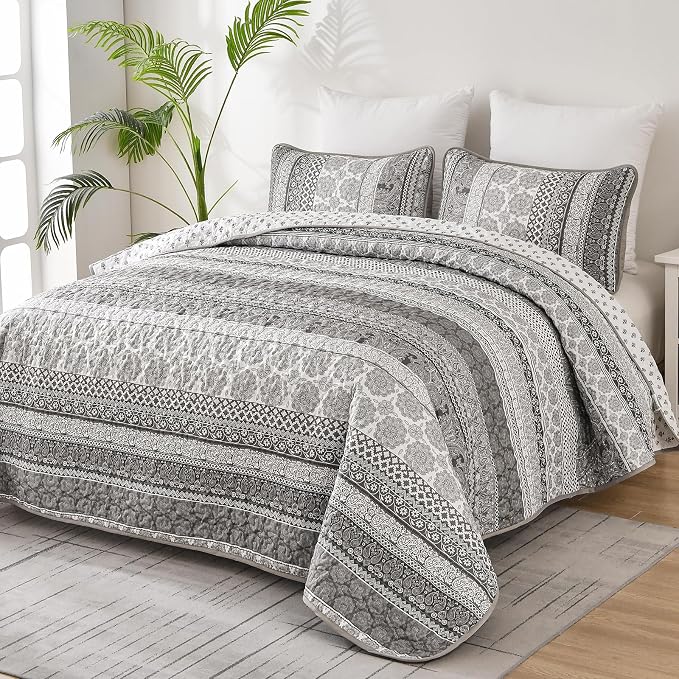 WONGS BEDDING Boho Quilt Set Queen Size - Image 3