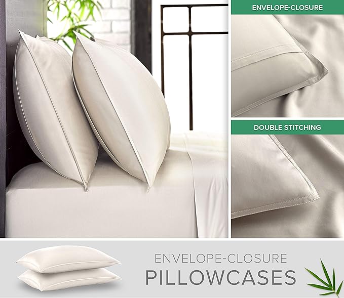 King Pillowcases by Pure Bamboo, Genuine 100% Organic Viscose Derived from - Image 2