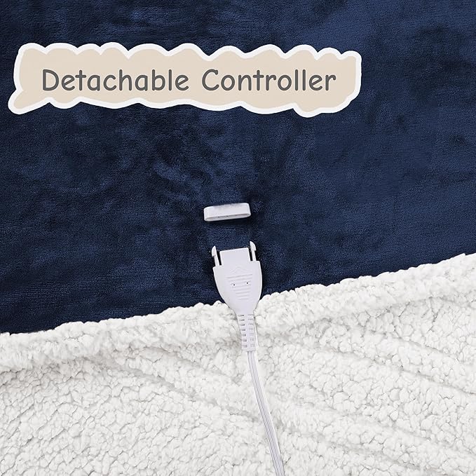 Electric Heated Blanket Throw Size 50"x60", Soft Flannel - Image 6