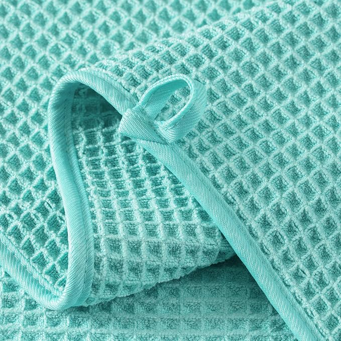 MICROFI Microfiber Waffle Bath Towels, 4 Pieces, Fast Drying, Lint Free 430 GSM - Image 3