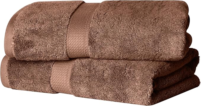 SUPERIOR Egyptian Cotton Pile Bath Towel Set of 2, Ultra Soft Luxury Towels by SUPERIOR