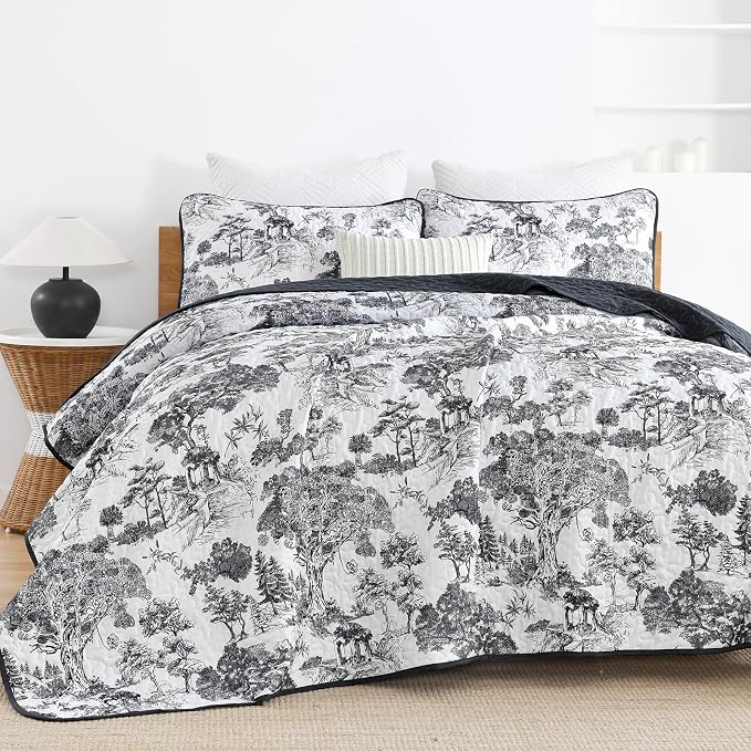 WONGS BEDDING Botanical Quilt Set Queen Size - Image 4