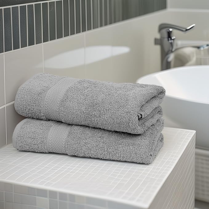 Commercial Bulk Pack of 12 Bath Towels – 100% Cotton Terry 24" x 48" – Ideal - Image 4