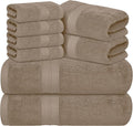 Avalon Towels Luxury 8 Piece Beige Towels Set, 2 Bath Towels, 2 Hand Towels and by AvalonTowels