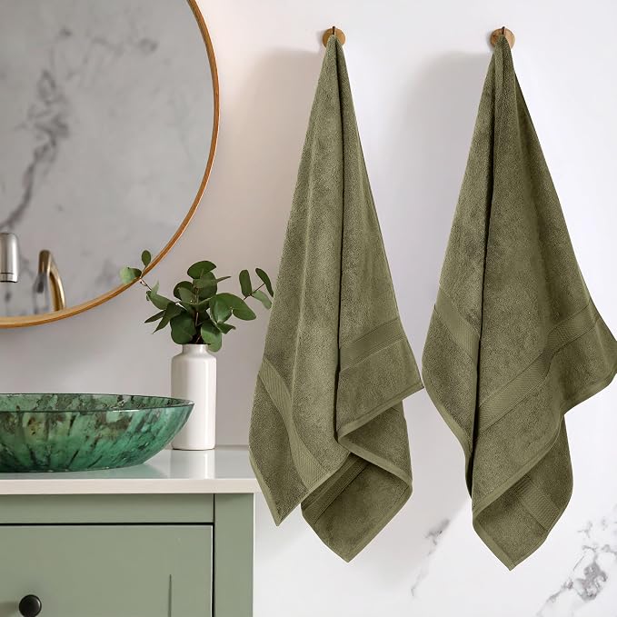SUPERIOR Egyptian Cotton Pile Bath Towel Set of 2, Ultra Soft Luxury Towels - Image 2