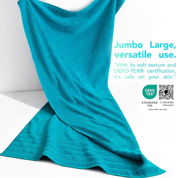 American Soft Linen 35x70 Jumbo Large Bath Towel, 600 GSM 100% Cotton Turkish - Image 3