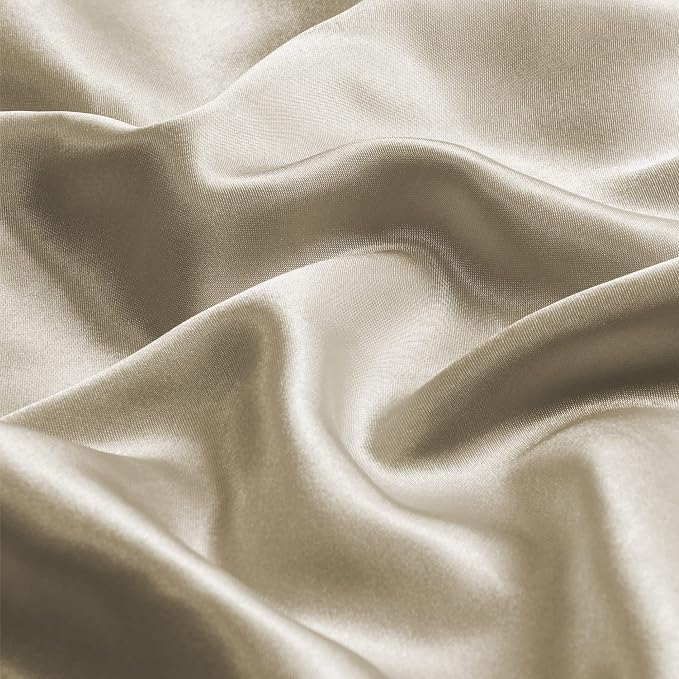 BEDELITE Satin Pillowcase with Zipper 2 Pack, Taupe Pillow Cases Standard Size - Image 3