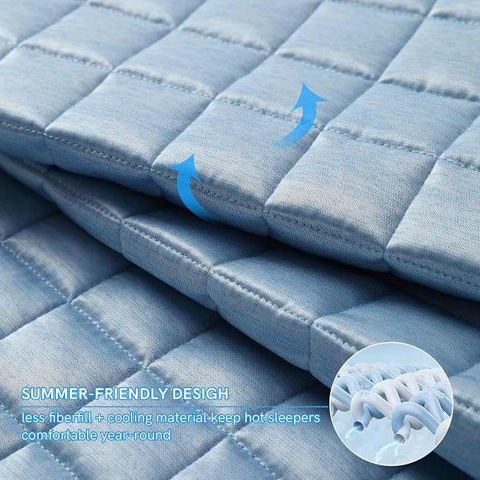 YnM Cooling Weighted Blanket for Adults, 30lbs Heavy Bed Throw Comforter - Image 3
