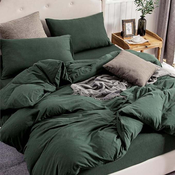 PURE ERA Jersey Knit Duvet Cover Set 100% T-Shirt Cotton Super Soft Comfy 2pc - Image 2