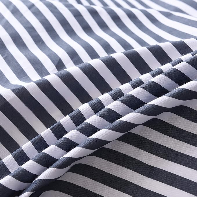 JELLYMONI 100% Natural Cotton 2pcs Striped Duvet Cover Sets, - Image 5