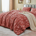 MUXHOMO Duvet Cover King Size, Reversible Floral Terracotta Duvet Cover Set by MUXHOMO