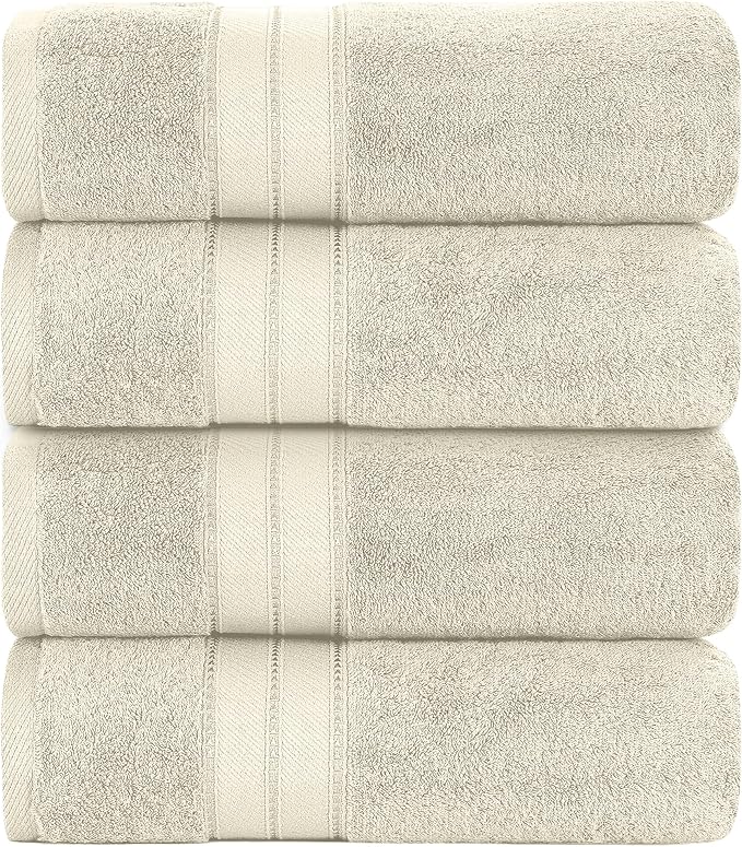 Modern Threads 4-Pack SpunLoft Bath Towel Sand 30x54 - Image 2