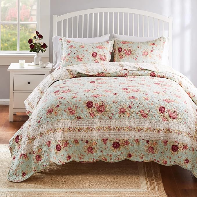 Greenland Home Antique Rose 100% Cotton Heirloom-Quality Quilt Set, 3-Piece - Image 9