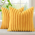 decorUhome Summer Cozy Faux Fur Throw Pillow Covers 20x20 Set of 2 Decorative by decorUhome