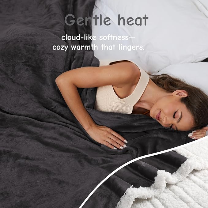 Electric Heated Blanket Full Size 72"x84", Soft Flannel - Image 2