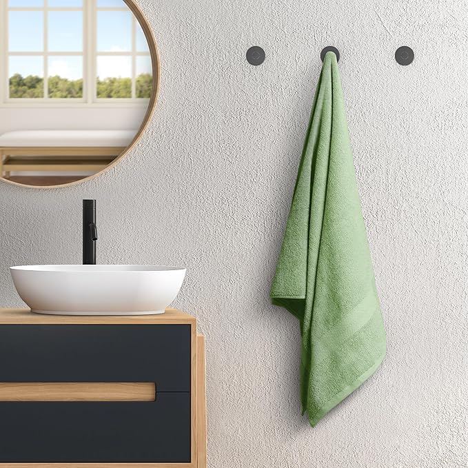 Avalon Towels Green Bath Towels Set of 4 pcs, 100% Cotton Towel Absorbent and - Image 4