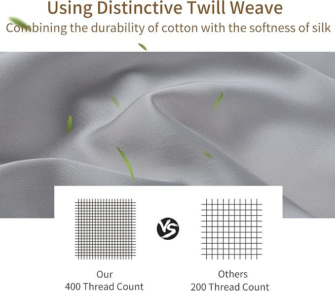 4-Pack Bamboo Viscose Zippered Pillow Cases Standard Size, 400 Thread Count - Image 2