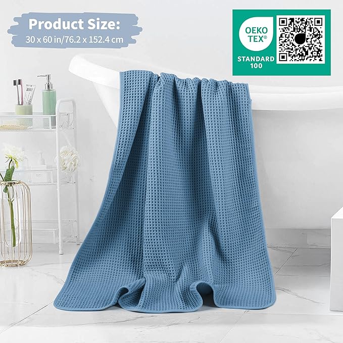 MICROFI New Microfiber Waffle Bath Towels, 2 Pieces, Fast Drying, Lint Free 430 - Image 5