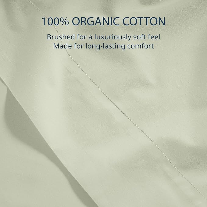 Lane Linen 100% Organic Cotton Twin Size Flat Sheet Only - Image 5