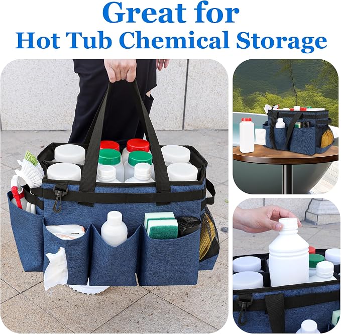 Joe & JoseRin Hot Tub Chemical Storage Bag, Pool Cleaning Caddy Tool Organizers - Image 3