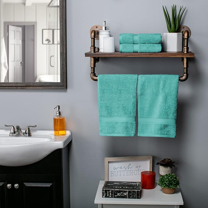 SUPERIOR Egyptian Cotton Pile Hand Towel Set of 4, Ultra Soft Luxury Towels - Image 6