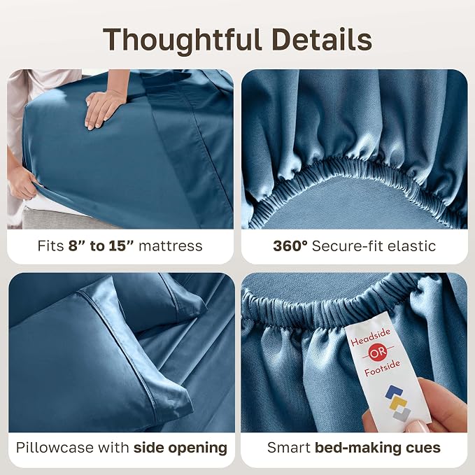 California Design Den Soft Twin Size 100% Cotton Sheet Sets, 400 Thread Count - Image 5