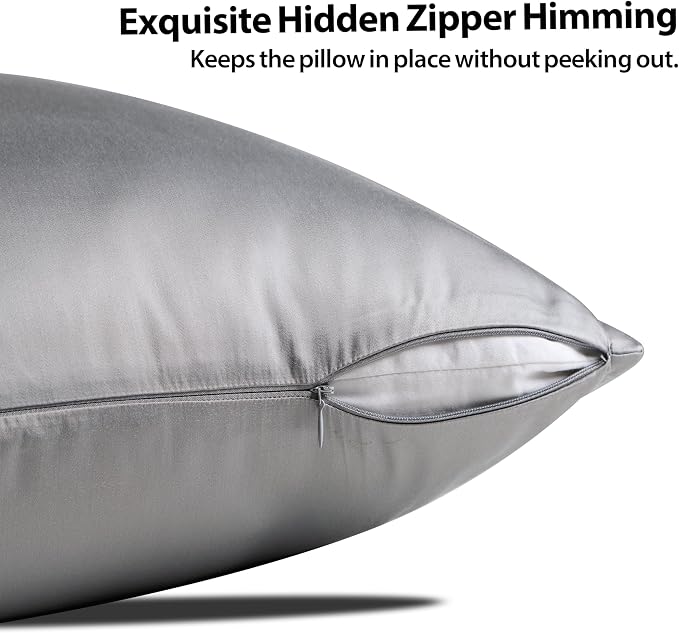 2 Pack Cooling Pillow Cases, Viscose Derived from Bamboo Pillow Protectors - Image 3