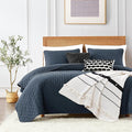 ROARINGWILD Navy Blue King Size Quilt Bedding Set by ROARINGWILD