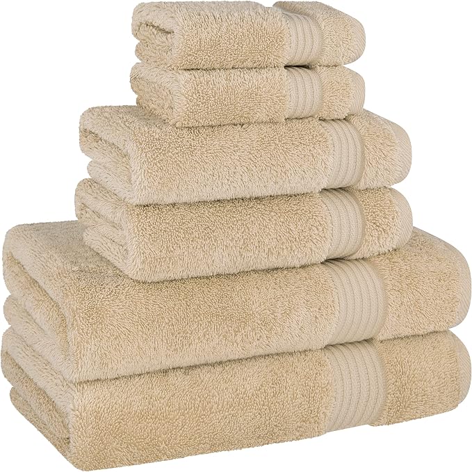 Cotton Paradise 6 Piece Towel Set, 100% Cotton Soft Absorbent Turkish Towels - Image 5
