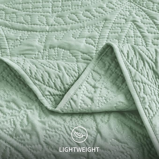 Love's cabin Twin Quilt Set Sage Bedspreads - Image 6