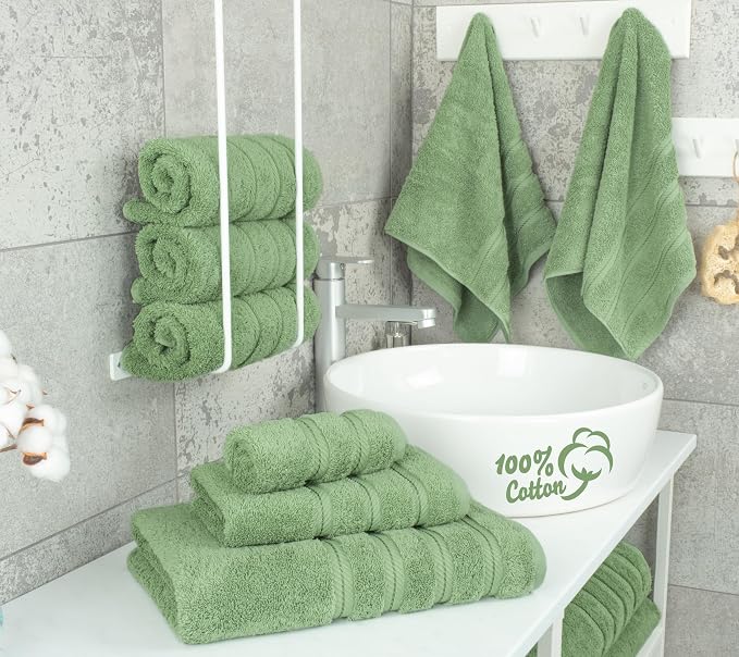 American Soft Linen Luxury 6 Piece Towel Set, 2 Bath Towels 2 Hand Towel 2 - Image 2