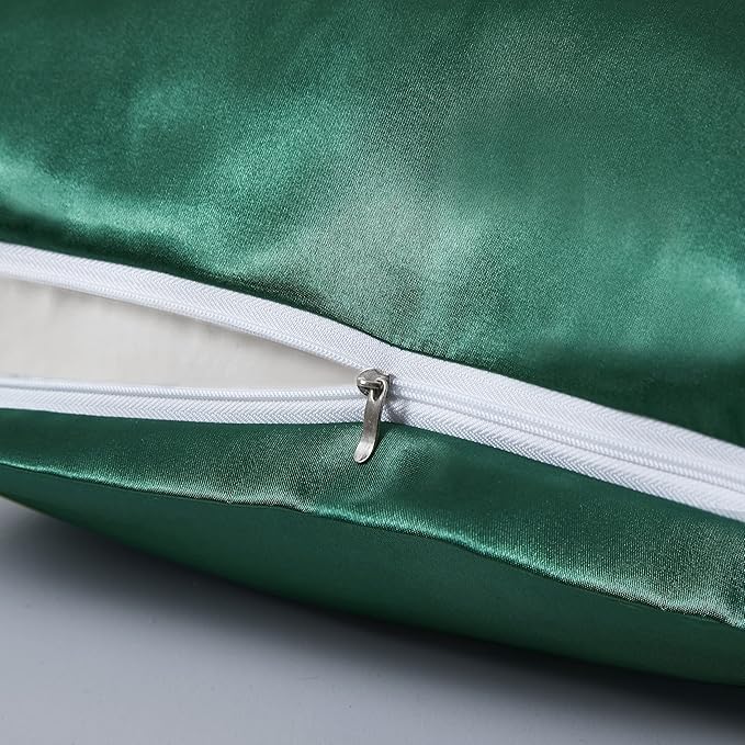 Satin Pillowcases with Zipper （20x36）, King Size Pillowcases Set of 2 - Image 3