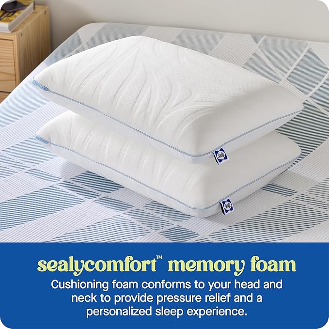 Sealy Dreamlife King Size Memory Foam Cooling Pillow - Image 6
