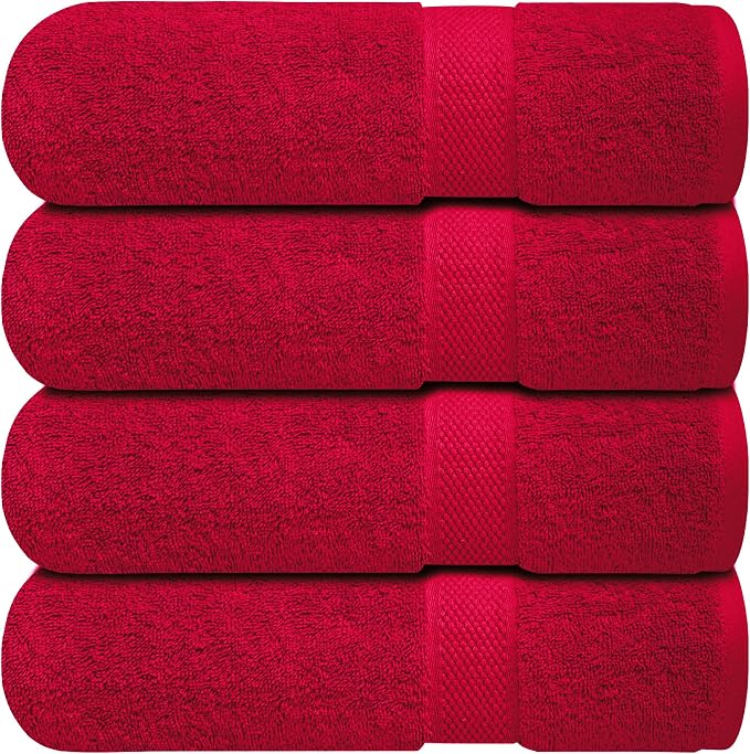 Infinitee Xclusives Luxury 100% Ring-Spun Cotton Bath Towels Set of 4 – Soft by InfiniteeXclusives