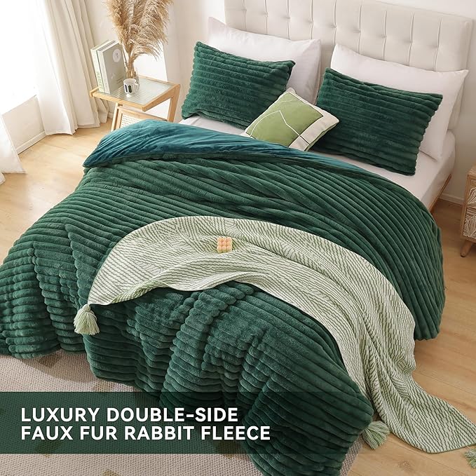 Smoofy Fluffy King Size Comforter Set 3 Pieces - Image 4