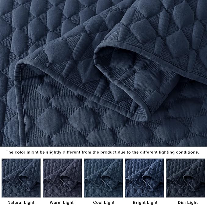 WDCOZY Navy Blue Quilt Twin Size Bedding Sets - Image 3