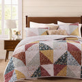 BLOOMHAVEN Quilt Set King Size, Patchwork Burnt Orange Floral Quilt Sets by BLOOMHAVEN