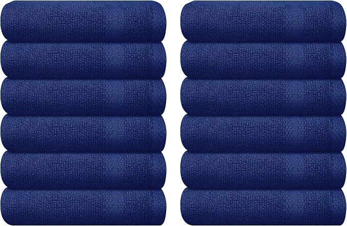 GLAMBURG Ultra Soft 12-Piece Washcloths Set 13x13-100% Ringspun Cotton by GLAMBURG