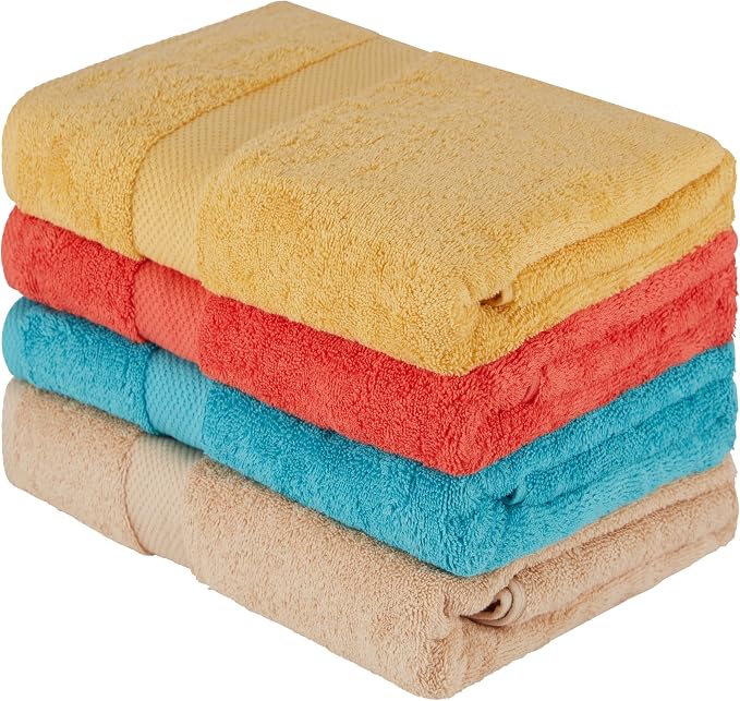 BolBom Towels 4 Pack Medium Bath Towel Set, 27“X54” Inches, 500 GSM 100% Ring - Image 7