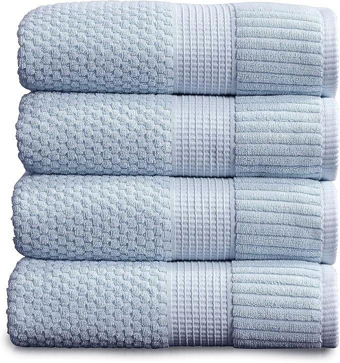 NY Loft 100% Cotton Bath Towel 4 Pack | Super Soft & Absorbent Quick-Dry Bath by NYLoft