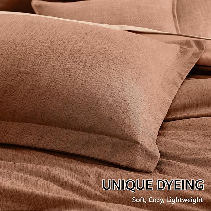 Monbix Super King Plus Comforter Set, Autumn Leaf Cationic Dyeing Bedding Set - Image 6
