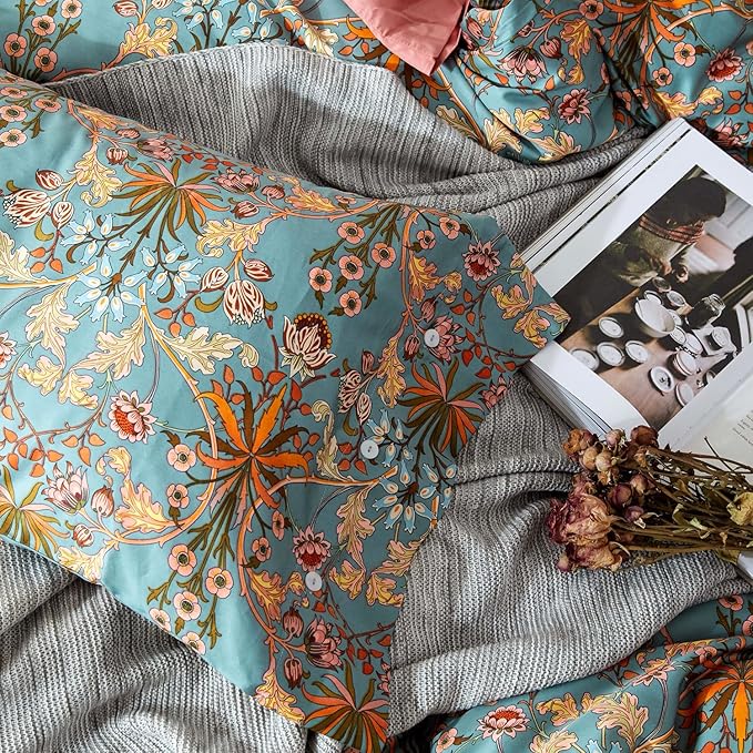 mixinni Vintage Style Garden Flower Duvet Cover Set - Image 7