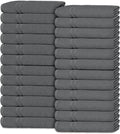 White Classic Wealuxe Dark Gray Washcloths 24 Pack by WhiteClassic