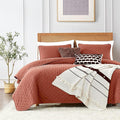 ROARINGWILD Burnt Orange Quilt Sets Queen Size by ROARINGWILD