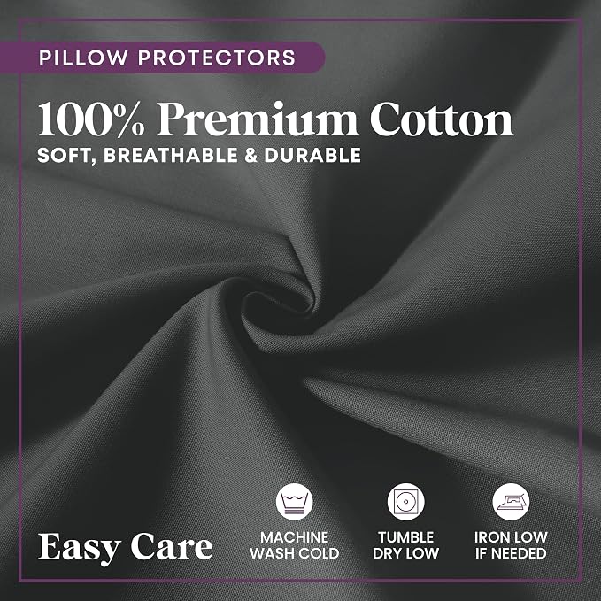 CirclesHome Pillow Protectors 4 Pack Standard Zippered - Image 4