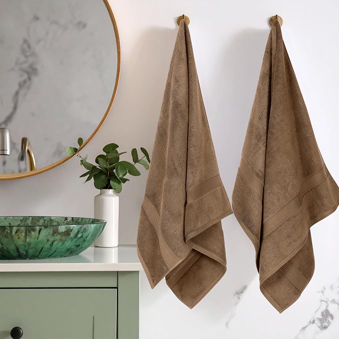 SUPERIOR Egyptian Cotton Pile Bath Towel Set of 2, Ultra Soft Luxury Towels - Image 2