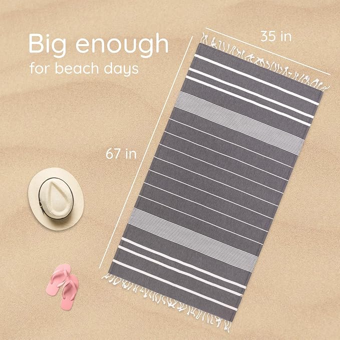 Premium Turkish Beach Towel – 100% Cotton, Quick Dry, Sand Free, Oversized - Image 2