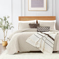 ROARINGWILD Beige Oversized California Cal King Size Quilt Bedding Set by ROARINGWILD