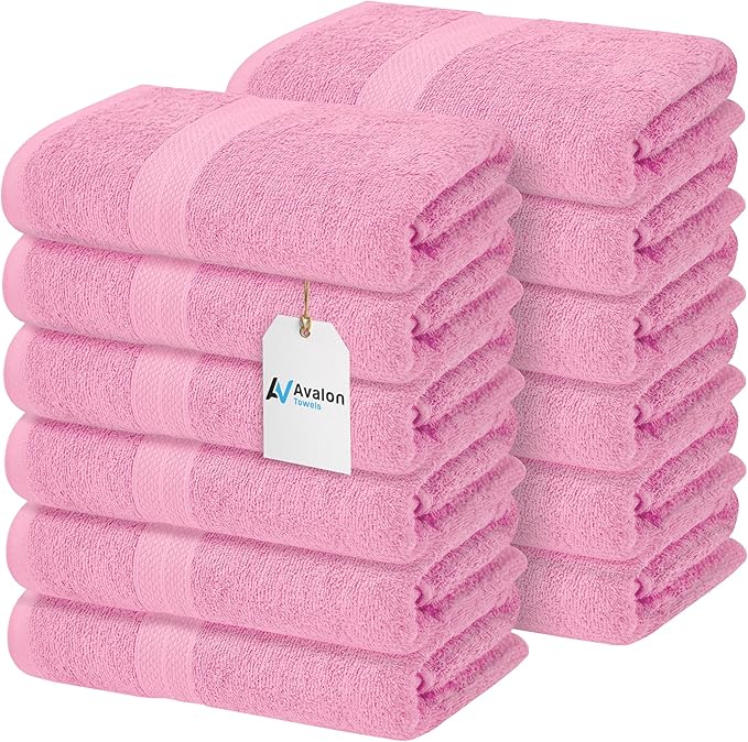 Avalon Towels Bath Towels for Bathroom 100% Cotton Pink Bathroom Towels Pack of by AvalonTowels